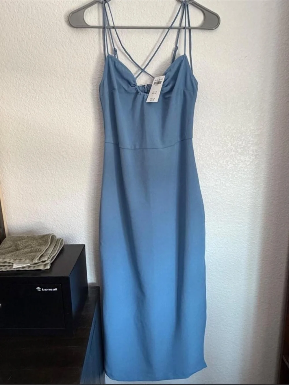 Abercrombie & Fitch Dusty Blue Strappy Maxi Dress